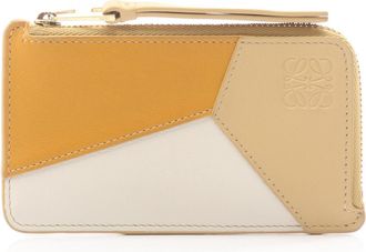 Loewe Beige Brown White Leather Coin Purse/Coin Case (Pre-Owned)