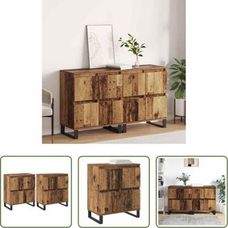 vidaXL vidaXL Credenza per soggiorno - Credenza 2 pcs Legno vecchio 60 x 35 x 70 cm