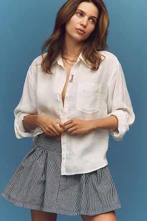 Maeve Shrunken Bennet 100% European Linen Buttondown Shirt