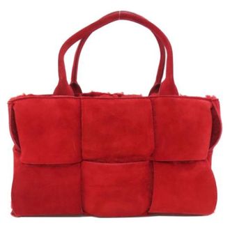 Bottega Veneta Pre-owned Suede Tote - Dames - Vintage Handtas - Rood - ONE Size - Su&egrave;de - Vintage