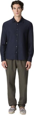 Missoni Cotton Jacquard Shirt With Tone-on-tone Zigzag Pattern in Blue at Nordstrom, Size Large