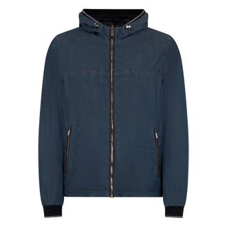 Moorer Denim Jackets, male, Blue, Size: M Padded Denim Jacket