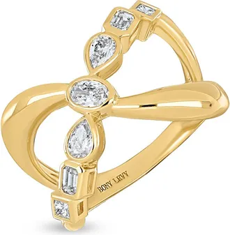 Bony Levy 18K Gold Maya Natural Diamond Crossover Statement Ring in 18K Yellow Gold/diamond at Nordstrom, Size 6.5