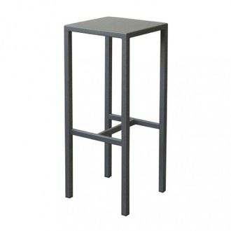 No Brand Sgabello alto fisso in metallo quadrato antracite 30x30xH75 cm