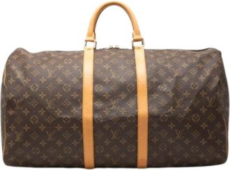Louis Vuitton Pre-owned Keepall 55 - Dames - Vintage Weekendtas - Bruin - ONE Size - Leer - Vintage