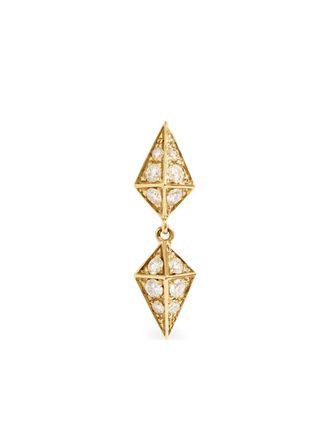 Statement 18kt Yellow Gold Diamond Geometric Earring - women - White Diamond/18kt Yellow Gold - One Size