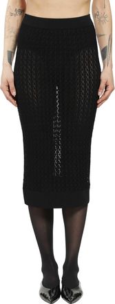 Saint Laurent Midi Skirt in Pointelle Knit