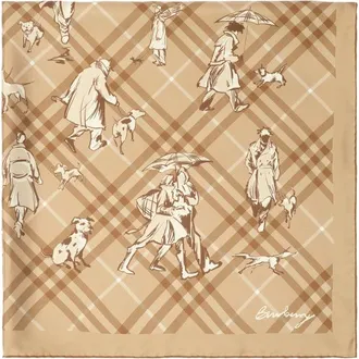 Burberry Plaid Silk Square Scarf