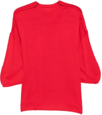 Comme Comme Fine Knit Wool Blend Sweater - Red