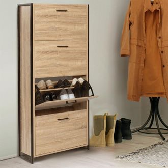 IDMarket Idmarket - Mueble Zapatero De Dise&ntilde;o Industrial Luis De 4 Puertas