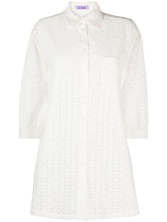 MC2 Saint Barth Helena broderie anglaise shirt - women - Cotton/Cotton - M - White