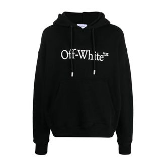 Off-white Hoodies, male, Black, Size: S Cotton Hoodie