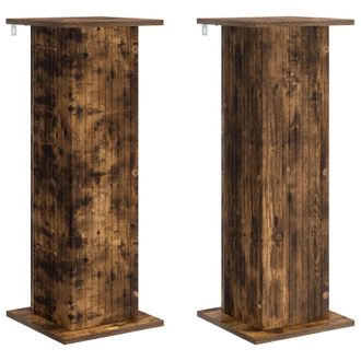 vidaXL Soporte De Plantas 2 Pcs Roble Ahumado 30,5 X 30 X 80,5 Cm Vidaxl