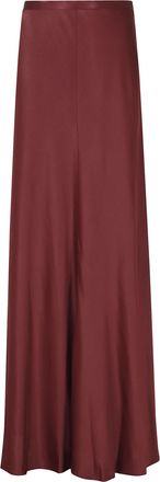 Alberta Ferretti Burgundy Enver Satin Mid-Length Viscose Skirt