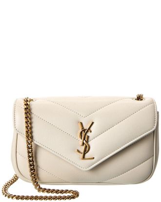 Saint Laurent Loulou Mini Leather Wallet On Chain