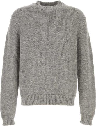 Jil Sander Melange Grey Alpaca Blend Sweater