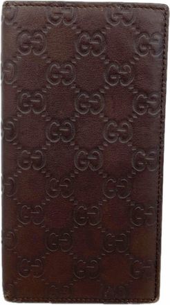 Gucci Brown Leather Long Bill Wallet (Bi-Fold) (Pre-Owned)