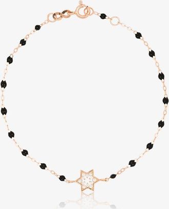 Gigi Clozeau 18K Rose Gold 17 CM Diamond Star Beaded Bracelet - Womens - Resin/Diamond/18kt Rose Gold