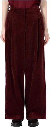 Max Mara Broeken, Dames, Rood, M, Katoen, Wijde broek