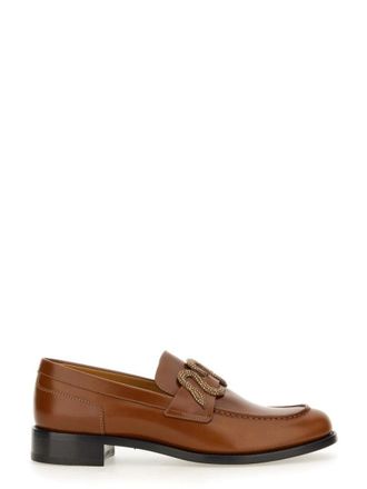 Rene Caovilla Brown Leather Loafers