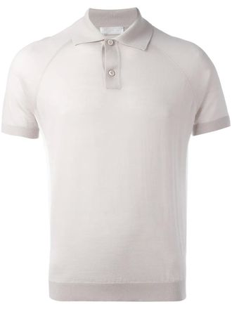 Prada sheer polo shirt - men - Virgin Wool - 46 - Neutrals