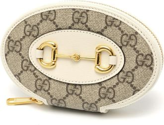 Gucci Beige White Gg Supreme Leather Coin Purse/Coin Case (Pre-Owned)
