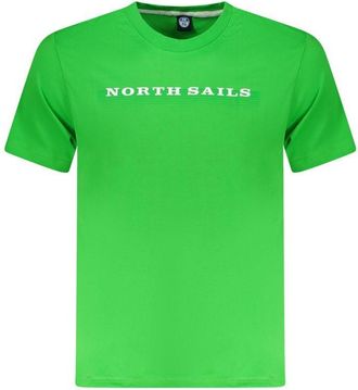 North Sails Mens Short Sleeve Crew Neck Tee - Green Cotton - Size X-Large
