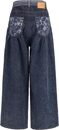 Ganni Embroidered Corset Balloon Jeans - Blue