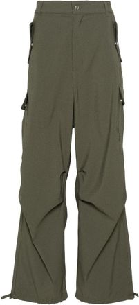Rhude Seersucker Parachute Pant - Heren - Wijde Broeken - Groen - M - Linnen - Broeken