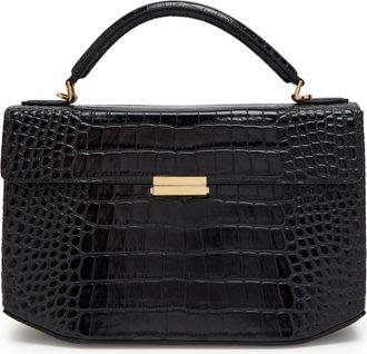 Toteme Crocodile-effect Leather top Handle bag - Black - One Size