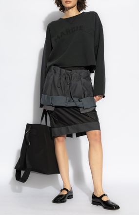 Maison Margiela Sweatshirt With Embroidered Logo, Womens, Black