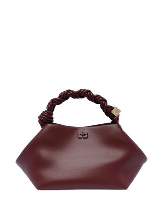 Ganni Bou braided-handle clutch bag - Red