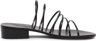 Ancient Greek Sandals Zwarte Sani Heel Synthetisch Leren Sandaal - Dames - Muiltjes - Zwart - 41 EU - Leer - Schoenen
