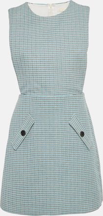 Maje Blue Patterned Cotton Riopa Mini Dress