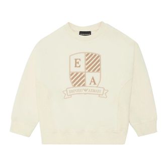 Emporio Armani Cotton Sweatshirt - male - Emporio Armani - Kids Sweatshirts - White - 9 M - Kids