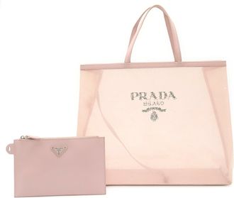 Prada Dusty Pink Mesh Spangles Tote Bag (Pre-Owned)