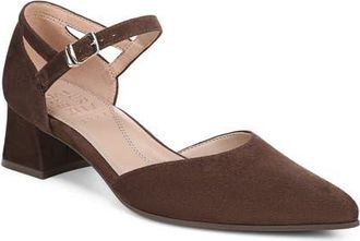 Naturalizer Maddox Ankle Strap Pointed Toe Pump in Chocolate Suede at Nordstrom, Size 6.5