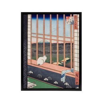 Artery8 Hiroshige Asakusa Fields Framed Canvas Japanese Wall Art Print | Size: W24 x H32