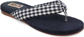 Mia Aleena Espadrille Flip Flop in Navy/White at Nordstrom, Size 9.5