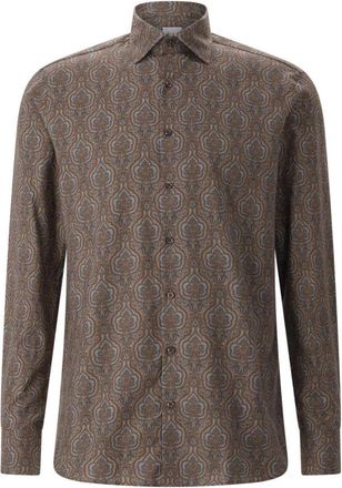 Stenstr&ouml;ms Casual Shirts - Heren - Casual Overhemden - Bruin - 4XL - Katoen - Overhemden
