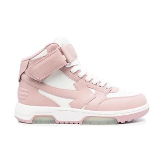 Off-white Schoenen, Dames, Roze, 39 EU, Leer, Wit Roze Mid Top Sneakers