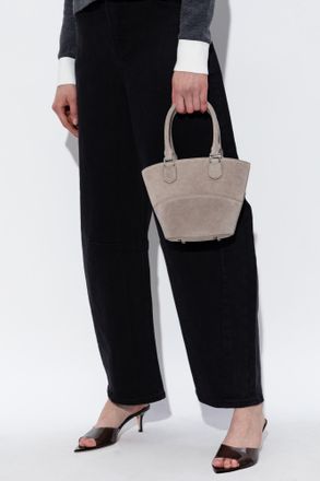 Self Portrait Suede Handbag, Womens, Grey