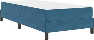 vidaXL Cama Box Spring Con Colch&oacute;n Azul Oscuro 90 X 190 Cm Terciopelo Vidaxl