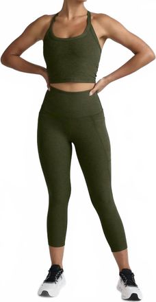 Beyond Yoga Out Of Pocket High Waisted Legging In Army Green