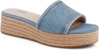 L'agence Ramani II Espadrille Platform Wedge Slide Sandal in Light Denim at Nordstrom, Size 7.5