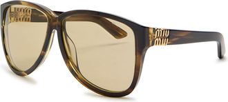 Miu Miu Butterfly-frame Sunglasses - Brown Brown - One Size