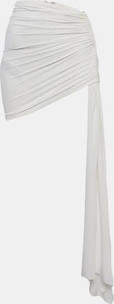CHRISTOPHER ESBER White Jersey Ruche Draped Mini Skirt