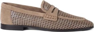 Brunello Cucinelli Sprankelende Net Loafers van Leer - Dames - Loafers - Bruin - 40 EU - Leer - Schoenen