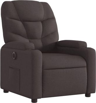 vidaXL Vidaxl - Sillón reclinable eléctrico tela marrón oscuro