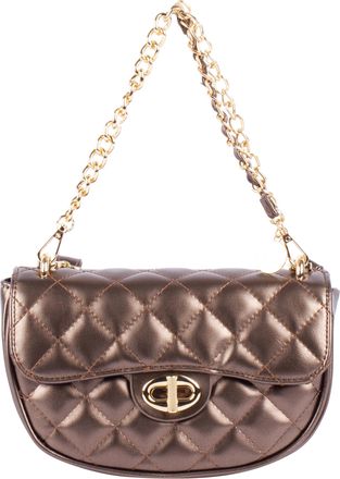Faina Schoudertas in metallic look Dames DONKER GOUD